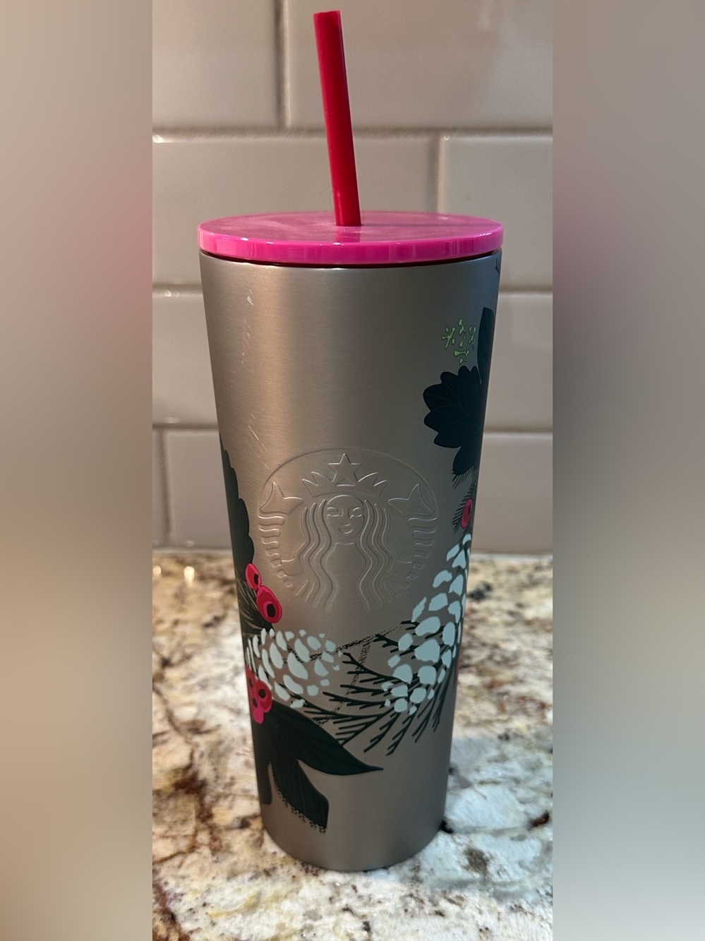 Starbucks 2023 Holiday Pinecone Stainless Steel 24oz Cup NWT Limited Edition